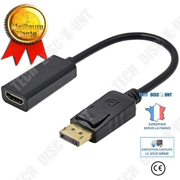 Ljud- och videoadapter - TD® - DisplayPort till HDMI - 1080P - Hög kompatibilitet - Plug-and-play