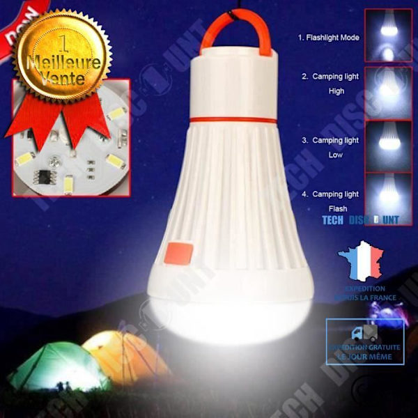 TD® Retkeilylyhty 6 LED Oranssi valaistus leirintä vaellus retkeily teltan valaistus 3 x AAA-paristot 4 valaistustilaa
