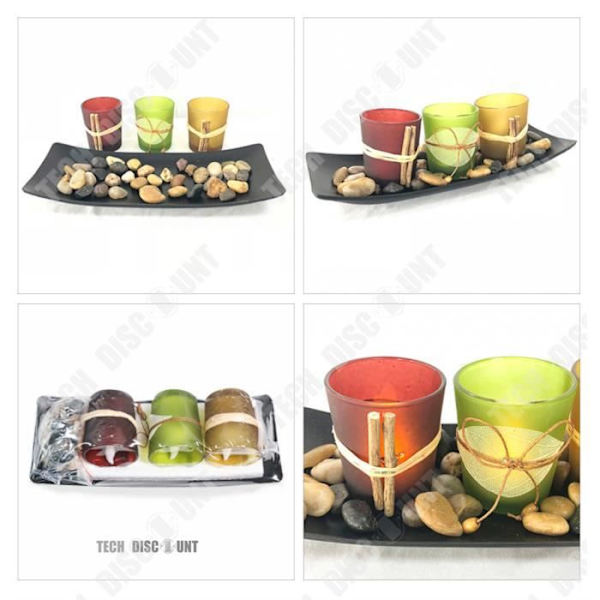 TD® Ljusstake i glas bordsdekoration dekorativ romantisk bröllopsdagsuppsättning om 3 vackert eldljus i solid design