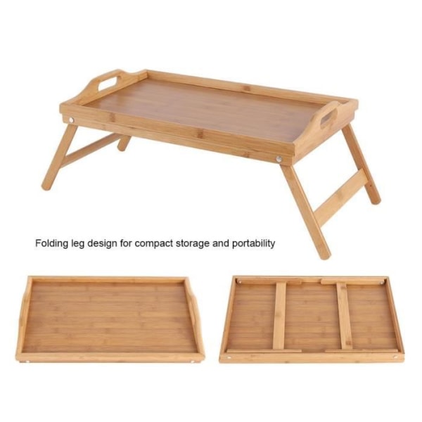 Sängbricka - Bambu - Hopfällbar - 50x30 cm - Frukostbord - Rektangulär trä färg