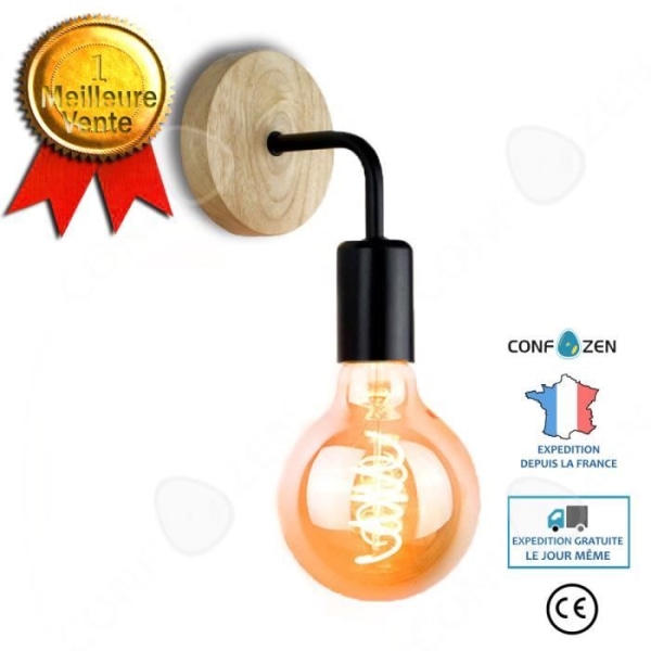 CONFO® Moderne minimalistisk væglampe i smedet jern natbordslampe til nordisk soveværelse velegnet til stuen korridor.