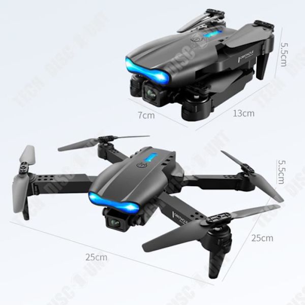 TD® Esteemäste toimintoa esteiden välttämiseen Taittuva Drone HD-ilmakuvaukseen kaksinkertaisella kameralla kauko-ohjattava lentokone lelu