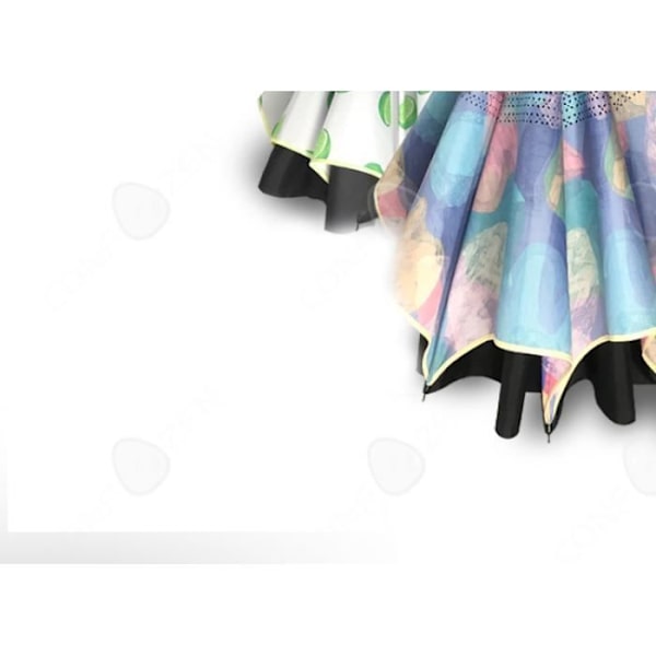 CONFO Automatisk Sammenklappelig Inverserede Paraply Trykt Vindmodstandsdygtig Sol UV Parasol Håndfri Dia. 98cm Gave Jul Dæmon af Blomster
