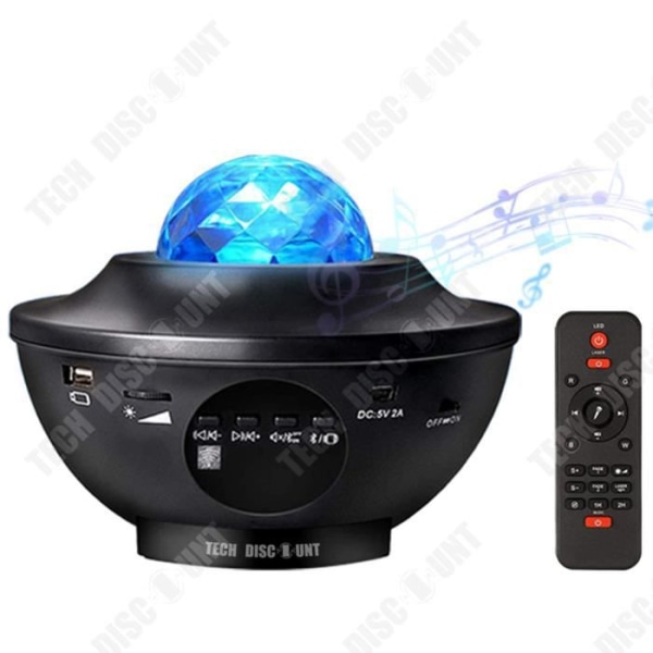 TD® Stjerne LED Projektor Lampe, RotationsNattelys Projektor med Flere Tilstande & Fjernbetjening & Timer & Højttaler & Bluetooth