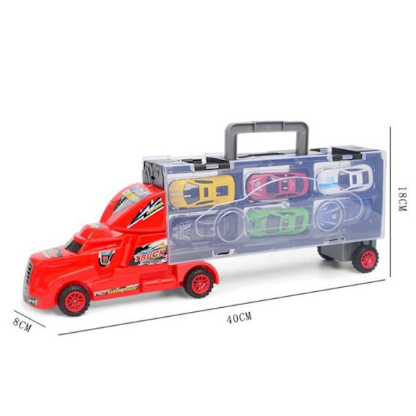 Legering containerbil modell med rutschkana och bärbar presentförpackning legering bilmodell