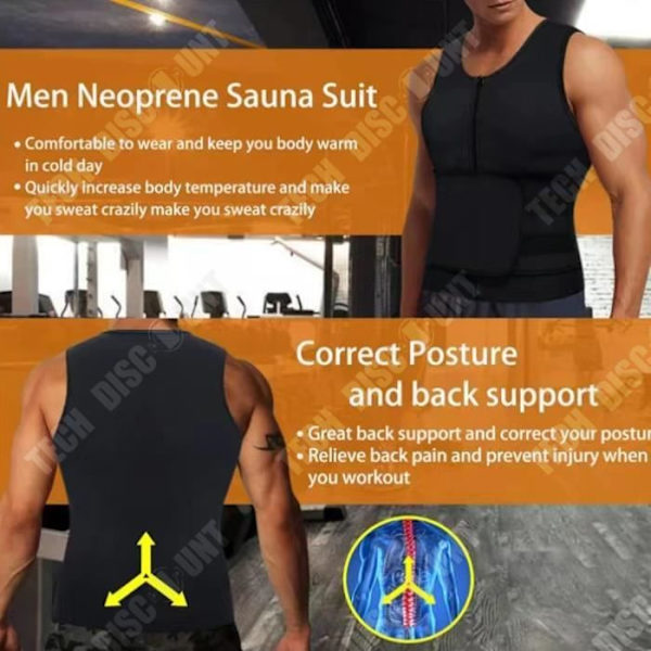 TD® Miesten neopreenikeho muokkaava vyötärö sweatwear Fitness juoksu urheilu Jooga vaatteet hiki laihdutuksen vyötäröliivi koko L