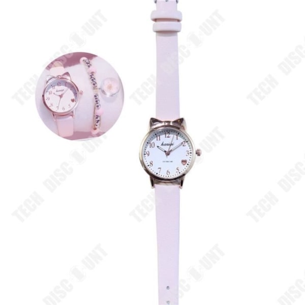 TD® Barnarmband Flickor Princess Peach Blossom Beads Flickvänner Watch Set Söta koreanska Primary School Smycken