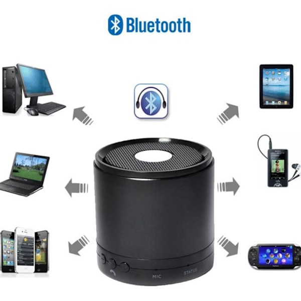 TD® Black portabel cylindrisk trådlös högtalare mini portabel bluetooth-högtalare, ljud PA-musikhögtalare ljudpresent