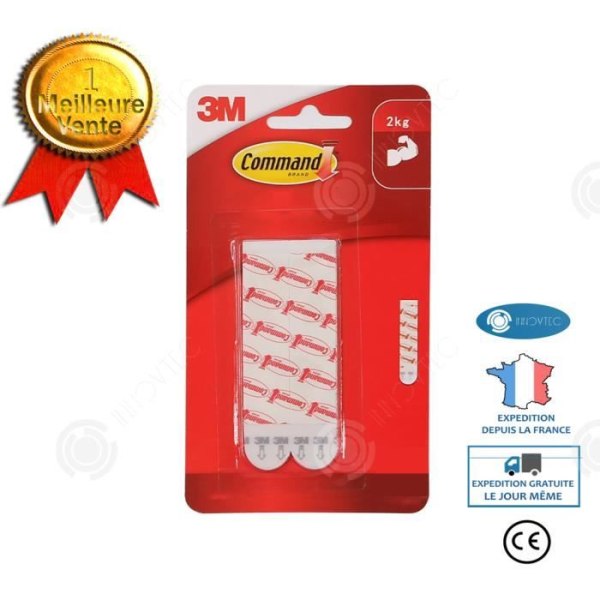 INN® självhäftande flikar - vit - 16 små 3M Command