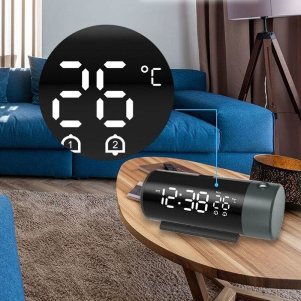 Herätyskello TD® 15*5.5*6cm Kellonajan ja lämpötilan projisointi Kaksoishälytys
