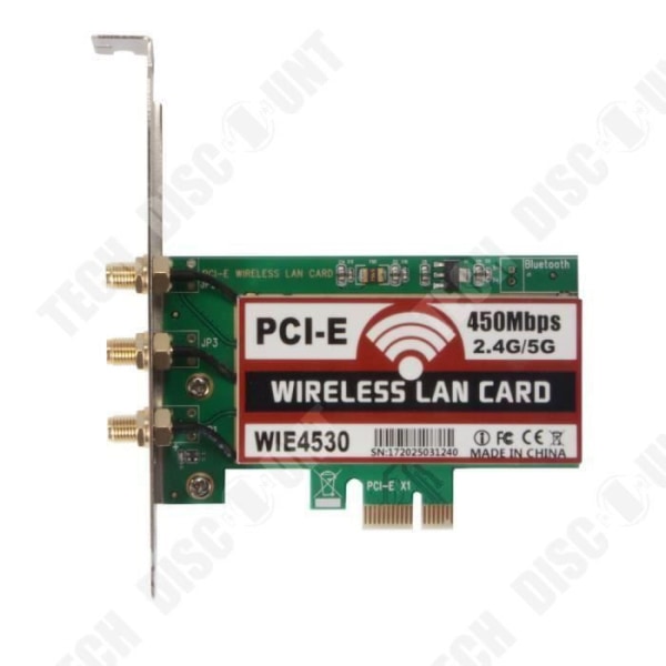 TD® PCI-E Express trådløst Wifi-kort 450Mbps med 3 stk. LAN-antennen til Windows 7-8-10-XP AC990