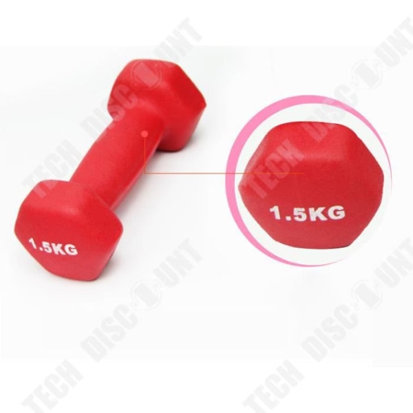 TD® 2 * 3 kg röd -Hantlar Fitness Hushållshantlar Kvinnor Gå ner i vikt Unisex Hantel Dam Tunn Arm