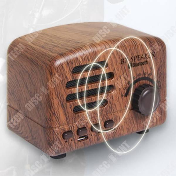 TD® Bluetooth-högtalare lilla prins retro trådlös radio minikort brunt litet utomhusljud lätt att bära