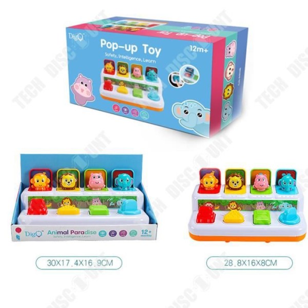 TD® Babymusik Pop-up Press Pedagogiska leksaker för barn Djur Kognitiv intelligens Switch Lek Peekaboo Toy