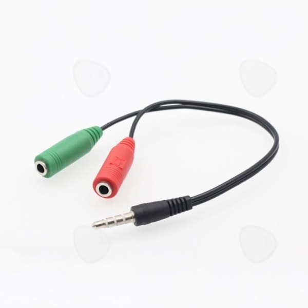 CONFO® 3,5 mm lydkabel en til to mobiltelefoner K sang mikrofon par kabel 3,5 lydkabel rød og grøn
