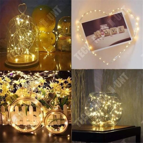 TD® USB Led String Lights, [2-pack]5m 50LED Silver-tråd med fjärrkontroll, 8 lägen (Cool White)