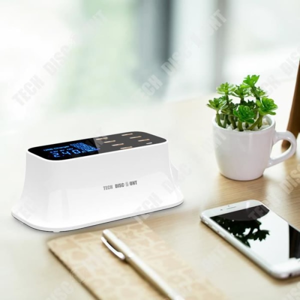 Laddare - TD® - Multi-port USB snabbladdare - 40W - Digital display - QC3.0