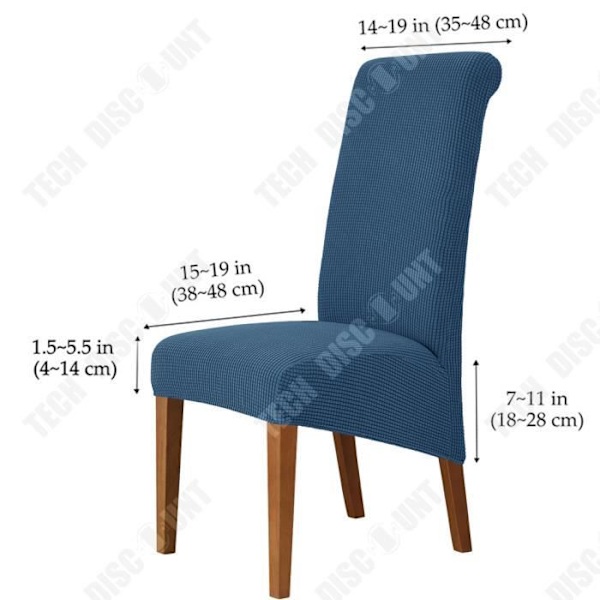 Stolöverdrag - TD® - Sleighback-stol - Utan - Högt ryggstöd - Elastan Polyester Blå