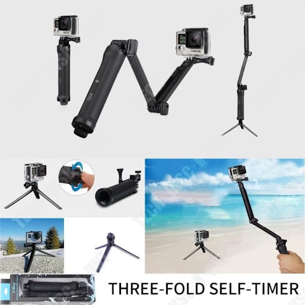 Toimintakameran tuki TD® Hero4/3+3-suuntainen säädettävä monitoimivarsi
