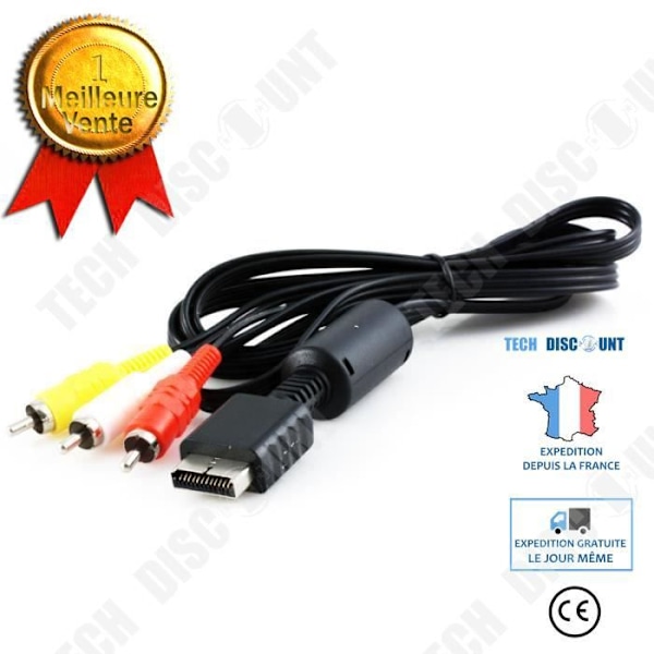 TD® AV-kaapeli pelikonsoli PS1/PS2/PS3 langallinen liitäntä 3 sisääntuloa langallisten multimediayhteyksien liittämiseen