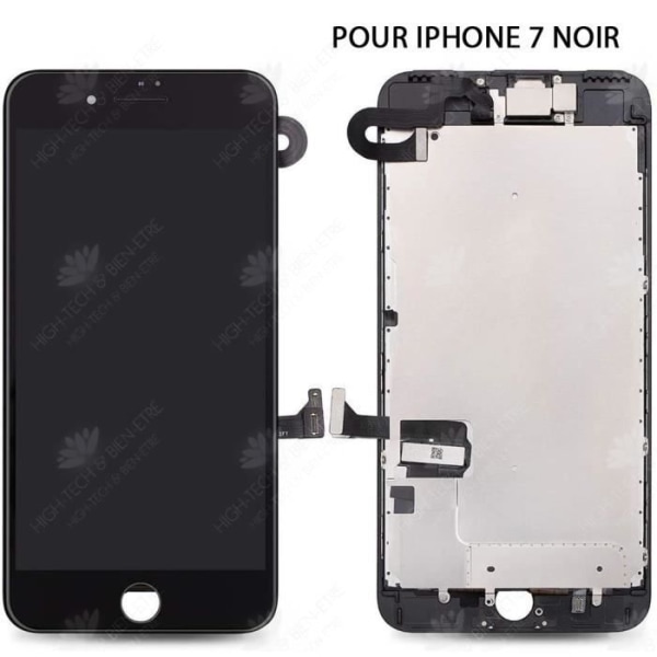 HTBE® Komplett ersättningsskärm för Iphone 7 svart pekskärm LDC 4,7 + skyddsglas + reparationsverktygssats