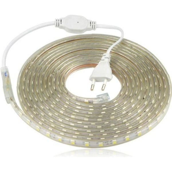 Vattentät LED Strip SMD 5050 220V Flexibel Ljus LED Strip med plugg, 3M Cool White