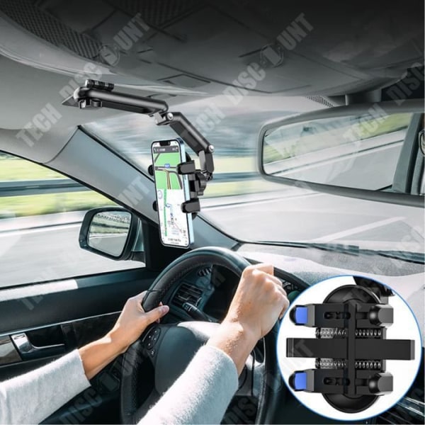 TD® Ny bilhållare multifunktions bilnavigeringsfäste backspegelspänne mobiltelefonhållare