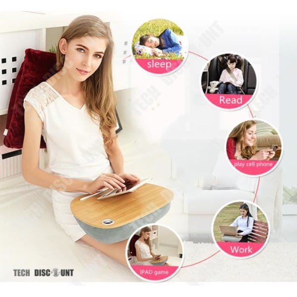 Laptopbord - TD® - 40x30 cm - Slidstærk - Lycra-stof - Multifunktionel