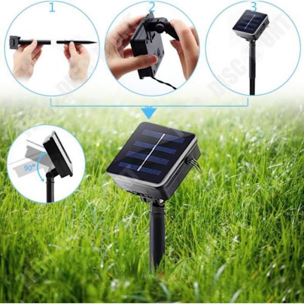 TD® Solar Lights 10LED marockansk julboll dekorationsljus utomhus vattentät LED järn Silver Ball String Light