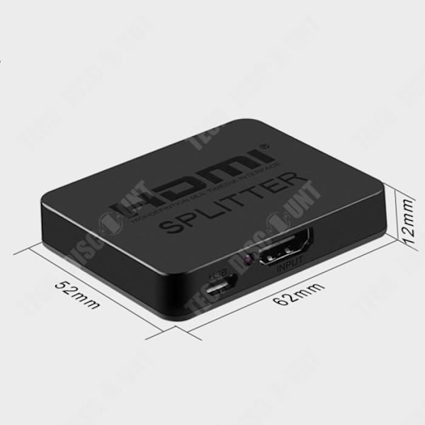 TD® HDMI Splitter 1 In 2 Out HD 4k Video och Audio Splitter 1 in 2 Converter Lämplig för projektorer, DLP, LC