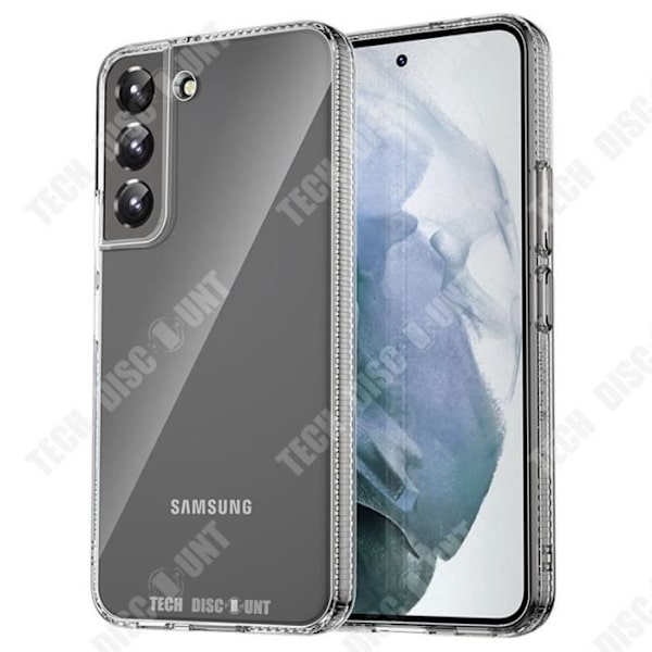 TD® Anti-fingerprint Transparent telefonfodral för Samsung Galaxy S22 + Bare Metal Texture Stötsäkert TPU-material