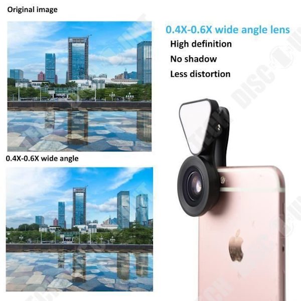 TD® Objektiv Vidvinkel 3 i 1 smartphone 12X optisk zoom teleskop kamera objektiv teleskop mobiltelefon sort farve
