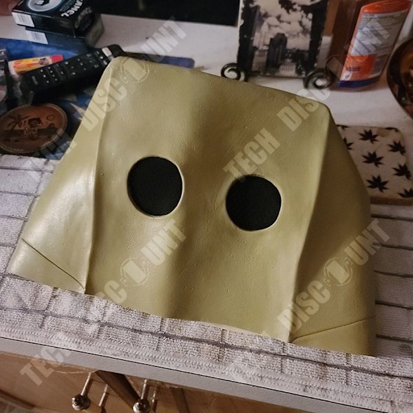 TD Little Nightmare Game Mono Latex Mask Masquerade Event Square Mask Box Huvudbonader Live Fan Interaction 6