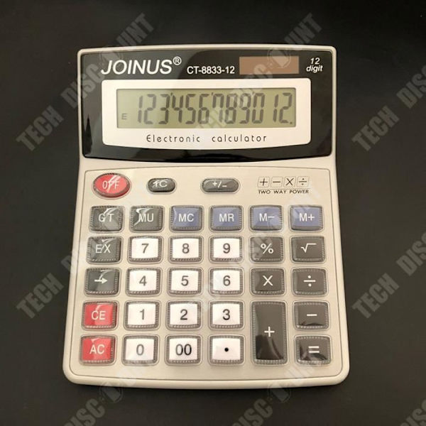 TD® Suuri monitoiminen aurinkokäyttöinen toimistokalculatori, kaksoisvirta, jatkuvan yhteen- ja vähennyslaskun laskin