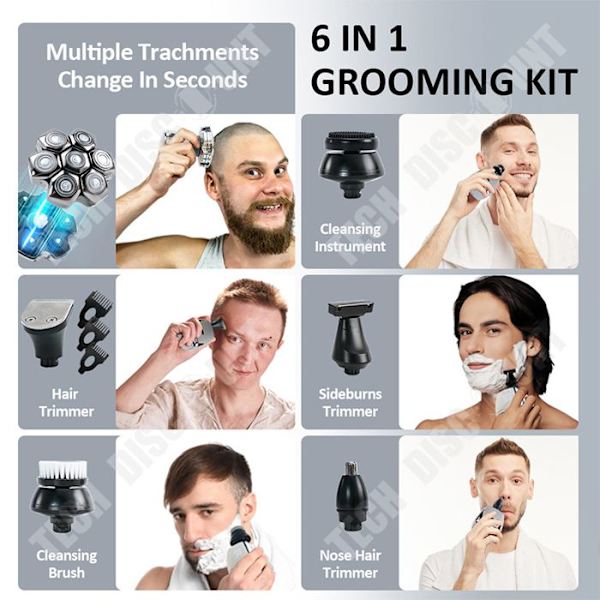 TD® Vandtæt elektrisk barbermaskine, multifunktionel elektrisk barberkniv, sæt til elektrisk barbering til mænd
