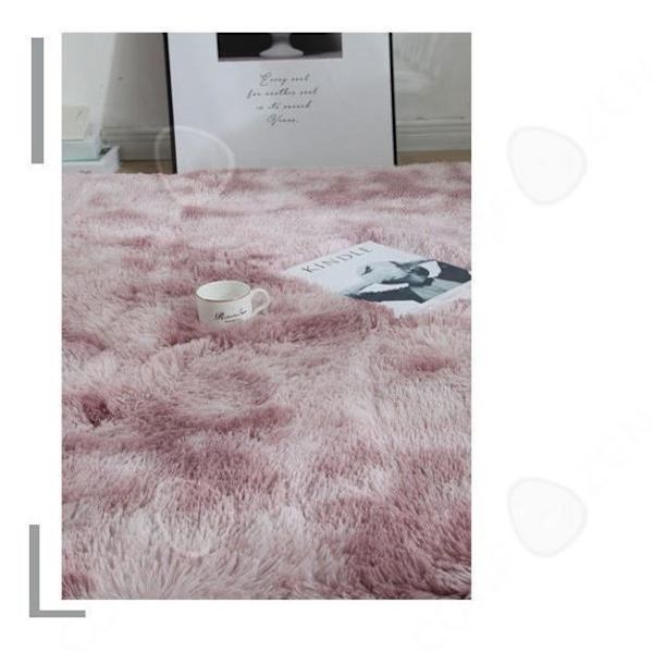 CONFO Halkfri mjuk sidenullsmatta Modern interiör Silkeslen matta Sovrumsmatta Rosa 100X200CM