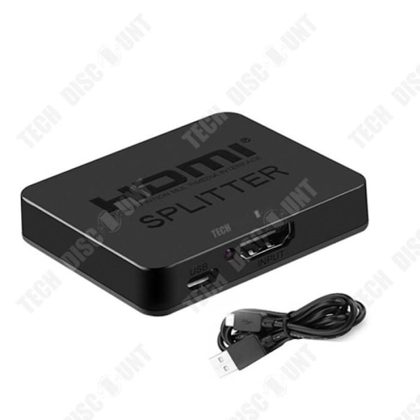 TD® HDMI Splitter 1 In 2 Out HD 4k Video och Audio Splitter 1 in 2 Converter Lämplig för projektorer, DLP, LC