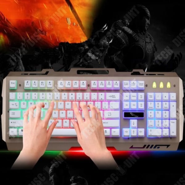 Clavier mekanisk TD® Belyst Kablet Forbindelse USB Baggrundsbelyst Bærbar