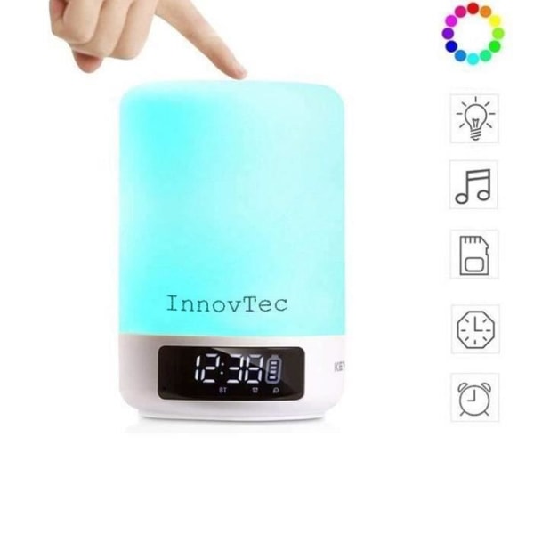 Bluetooth-kaiutin INNOVTEC Langaton Kosketuslamppu Herätyskello LED-näytöllä iPhone, iPad ja Android-laitteille