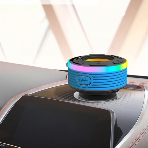 Mini Bluetooth-högtalare - TD - IPX5 vattentät - 2 högtalare - Färgglada lampor - USB