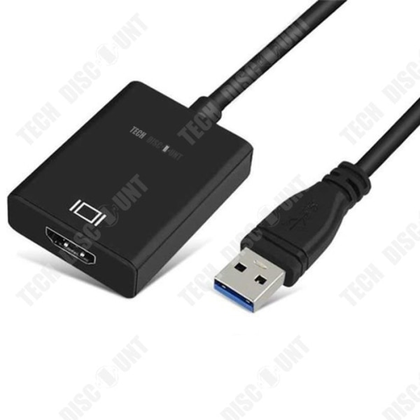 TD® USB3.0 till HDMI Adapterkabel med Player Converter Black High Definition Audio Multi-Format Output utan spelare