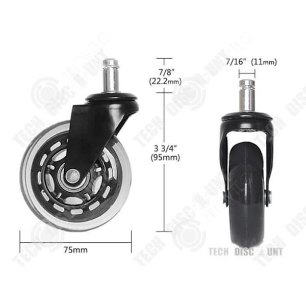 INN® Office Hjul Heavy Duty Heavy Duty Hjul 22mm Silent Bearing Protect Mattbyte Fåtölj Golv Bure