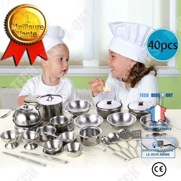 TD® 40 delar set Lekhus för barn Köksleksaker Köksredskap Köksredskap Grytor Kokkärl Present
