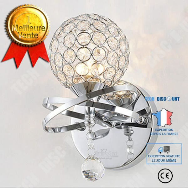 TD® Kristalliseinävalaisin E14-kanta - Valkoinen / LED-kristallipallo seinävalaisin 50 / 60 Hz / 40 Wattia / Trendikäs ja hienostunut