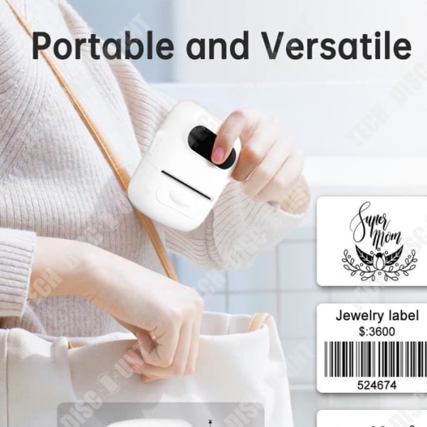 TD® Hushålls mini termisk etikettmaskin bärbar bluetooth mobiltelefon liten självhäftande etikettskrivare