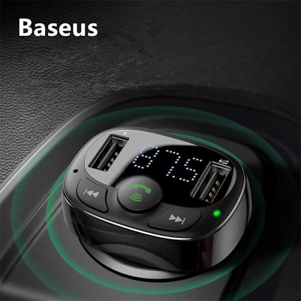 USB-autonikkeli laturi handsfree-puhelimelle FM-lähetin Bluetooth-autokitti LCD MP3-soitin