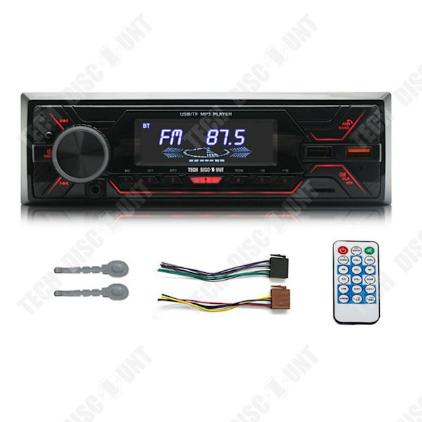 TD® Bluetooth-autoradio 12v auto monolinguaali lyhyt MP3-soitin ISO-liitännällä kaksinkertainen USB Bluetooth FM-radio nopealla latauksella