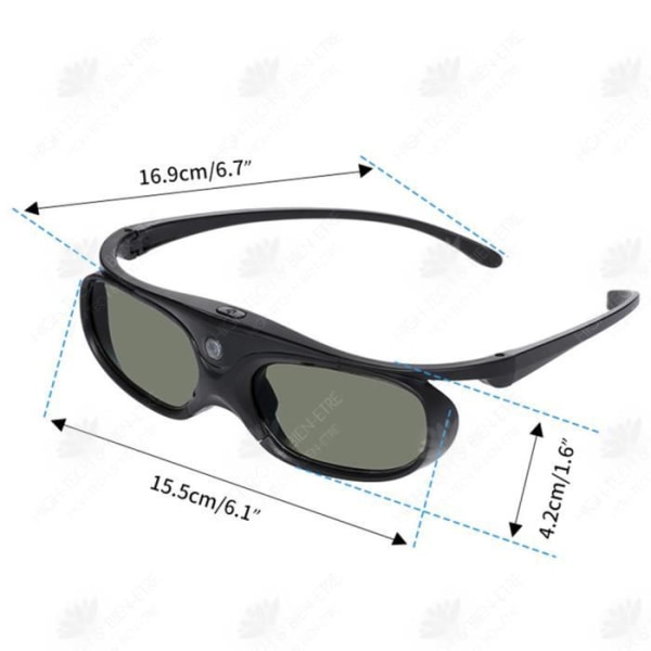 HTBE® Active Shutter LCD 3D-glasögon Dedikerad hushållsprojektor High Definition stereoskopisk film Hög ljustransmission