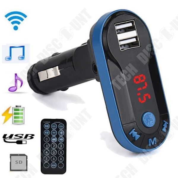 TD® Langaton FM Bluetooth -lähetin MP3-soitin Auton hands-free USB etä TF SD / Monitoiminen taitettava