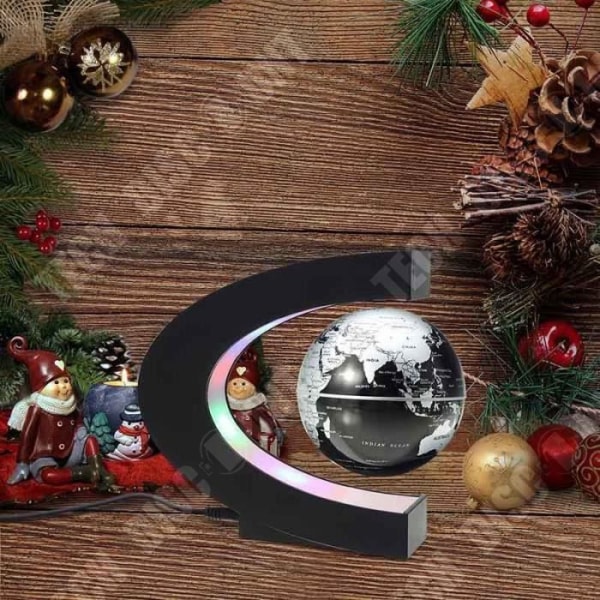 TD® Magnetic Levitation LED Earth Globe applicerad på skrivbordet, svart, flytande lysande jord, Levitation Globe